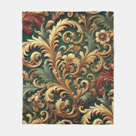Royal Baroque Floral Pattern Fleecedecke