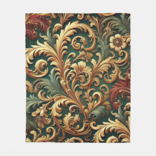 Royal Baroque Floral Pattern Fleecedecke