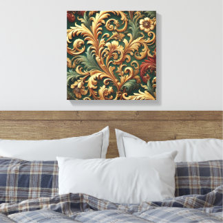 Royal Baroque Floral Pattern Leinwanddruck