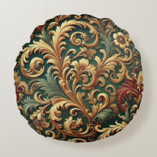Royal Baroque Floral Pattern Rundes Kissen