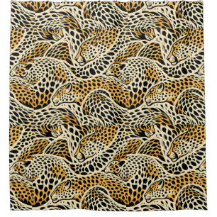 Royal Beige Cheetah Art Pattern Duschvorhang