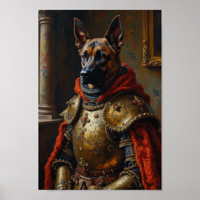 Royal Belgian Malinois Portrait Poster (Vorne)