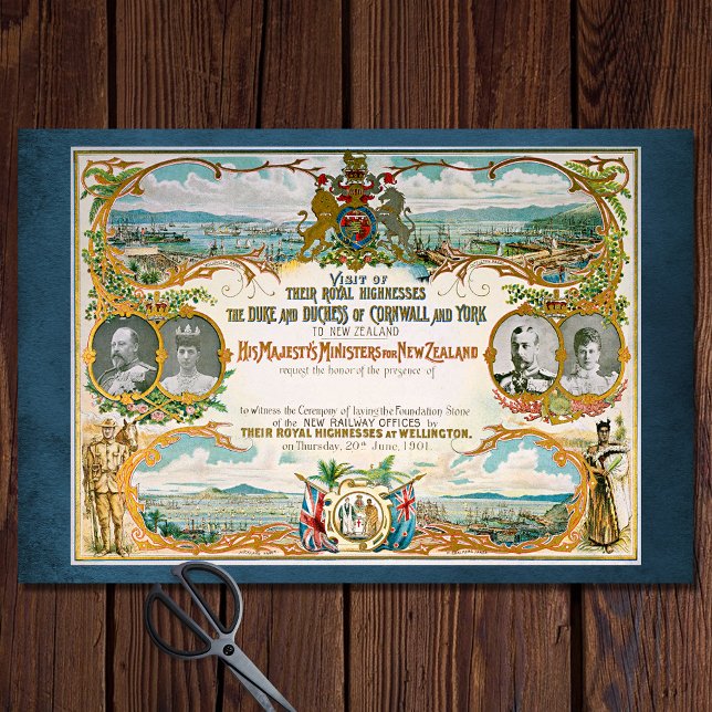 Royal Besuch Historic Ephemera Dekoupage Seidenpapier (Von Creator hochgeladen)