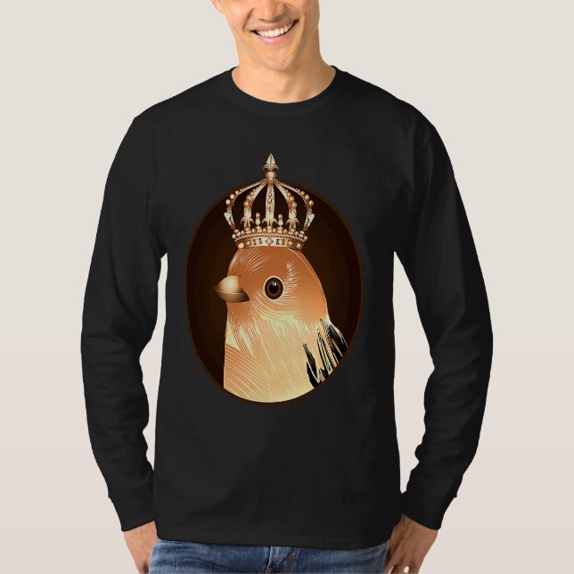 Royal bird as portrait with golden crown  1 T-Shirt (Vorderseite)