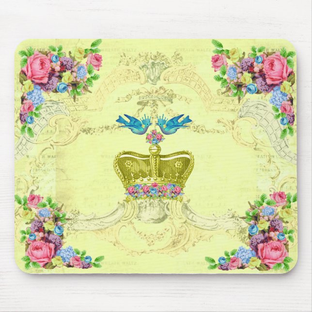 Royal Birds Floral Computer Mousepad (Vorne)