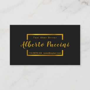 Royal Black Gold Minimalistisch Radiant Taxi Servi Visitenkarte