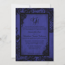 Royal Black Lace Gothic Wedding Invitation Card Einladung