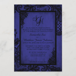 Royal Black Lace Gothic Wedding Invitation Card Einladung