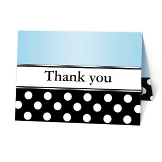 Royal Black Polka Dot Blue Vielen Dank Karten