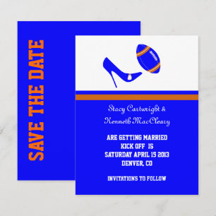 Royal Blau & Orange Fußball Save The Date Einladung