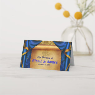 Royal Blau und Goldene Dekorationsvorhänge Hochzei Platzkarte