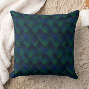Royal Blau und grüner Tartan Kissen