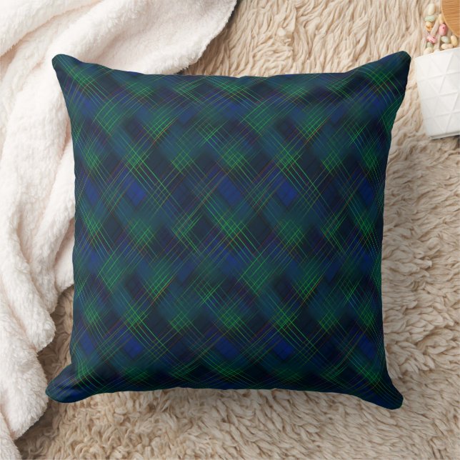 Royal Blau und grüner Tartan Kissen (Decke)