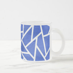 Royal-Blau-Weiß-Mosaik Mattglastasse