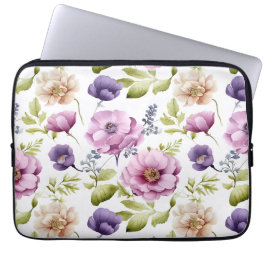 Royal Bloom Symphony Lila Floral Pattern Laptopschutzhülle