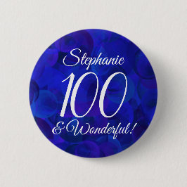 Royal Blue 100 und Wonderful Birthday Party Button