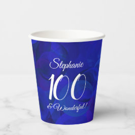 Royal Blue 100 und Wonderful Birthday Party Pappbecher