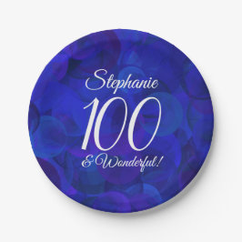 Royal Blue 100 und Wonderful Birthday Party Pappteller