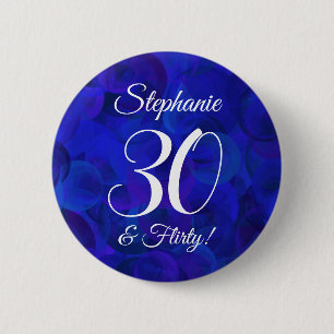 Royal Blue 30 und Kokette Geburtstagsparty Button