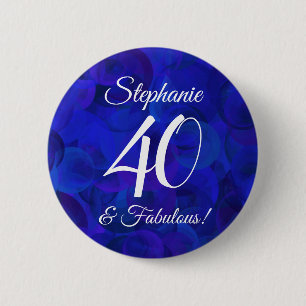 Royal Blue 40 und fabelhafte Geburtstagsparty Button