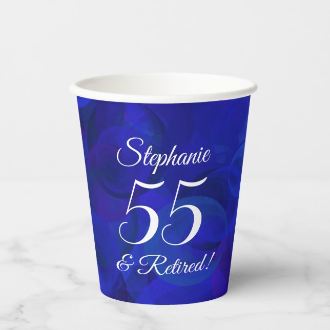 Royal Blue 55 und Party für Rentenersatz Pappbecher (Vorderseite)