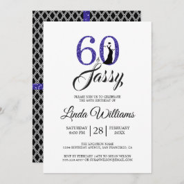 Royal Blue 60 und Sassy | 60. Geburtstagsparty Einladung
