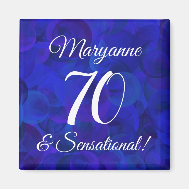 Royal Blue 70 & Sensational Birthday Party Magnet (Vorne)