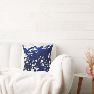 Royal Blue Abstrakt Watercolor Pillow Kissen