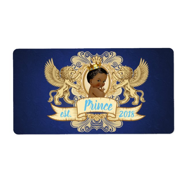Royal Blue African Prince-Mini Champagne Labels (Vorne)