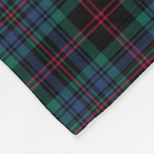 Royal Blue and Black Kariert Daly Tartan Fleecedecke