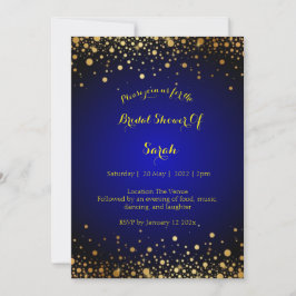 Royal Blue and Gold Brautparty Hochzeit einladen Feiertagskarte