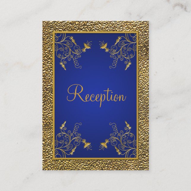 Royal Blue and Gold Enclosure Card Begleitkarte (Vorderseite)