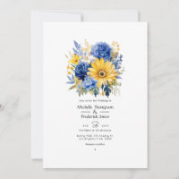 Royal Blue and Gold Floral Wedding