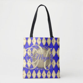 Royal Blue and Gold Glam Monogram