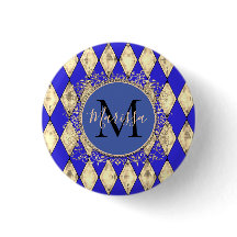 Royal Blue and Gold Glam Monogram