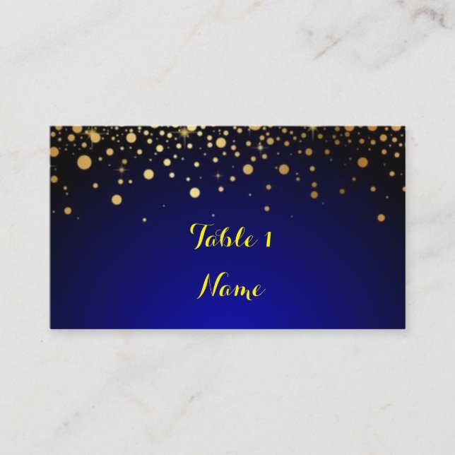 Royal Blue and Gold Popular Wedding Card Platzkarte (Vorderseite)