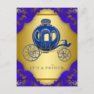 Royal Blue and Gold Prince Baby Dusche Einladung