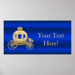 Royal Blue and Gold Prince Baby Dusche Poster