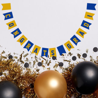 Royal Blue and Gold School Colors Abschluss Wimpelkette