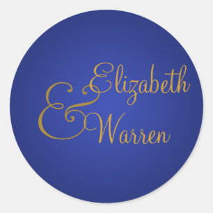 Royal Blue and Gold Umschlag Aufkleber