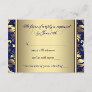 Royal Blue and Gold Wedding RSVP