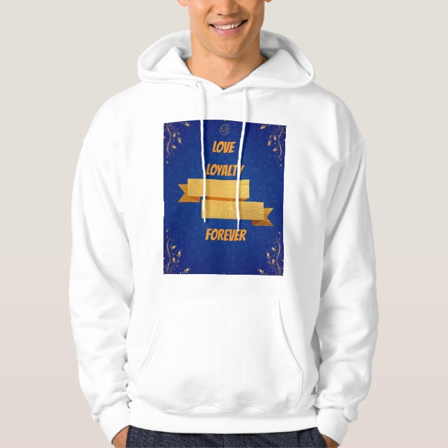 Royal Blue and Gold Wedding T-Shirt Design Hoodie (Vorderseite)