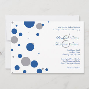 Royal Blue and Gray Polka Dot Weditation Einladung