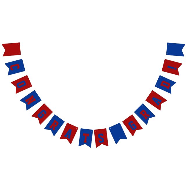 Royal Blue and Red School Colors Graduation Wimpelkette (Alle)