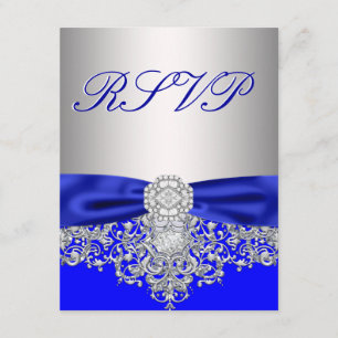 Royal Blue and Silver UAWG Response Card RSVP Karte