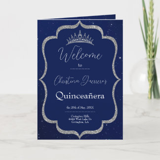 Royal Blue and Starry Night Quinceanera Programm