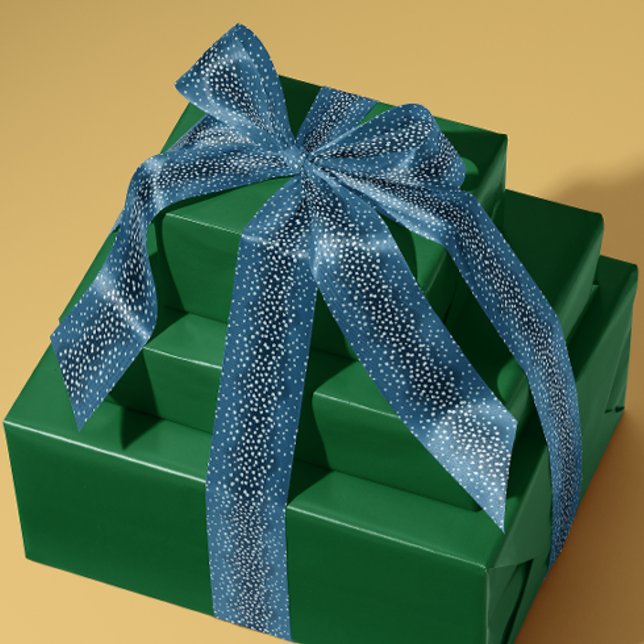 Royal Blue and White Baby Deer Fawn Spots Satinband (Trompe-l'œil fawn baby deer patterned ribbon grand millennial traditional chic ribbon)