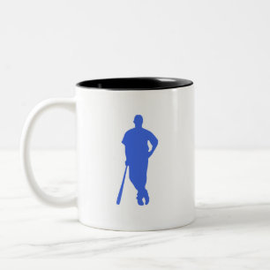 Royal Blue and White Baseball Zweifarbige Tasse