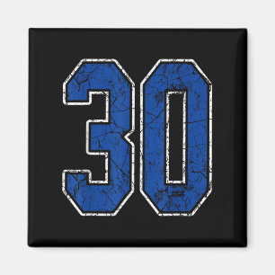 Royal Blue and White Number 30 Jersey Player Unifo Magnet