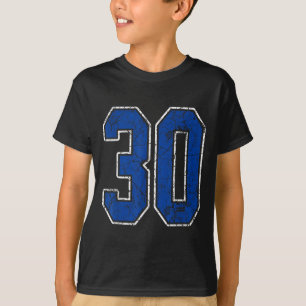 Royal Blue and White Number 30 Jersey Player Unifo T-Shirt
